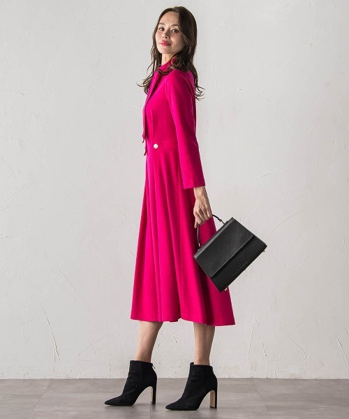 Viaggio Blu（ビアッジョブルー）の「【WEB限定カラーあり/新色追加】ルミナリー圧縮スムースワンピース（ワンピース・レディース・ピンク・M）」の8枚目の写真