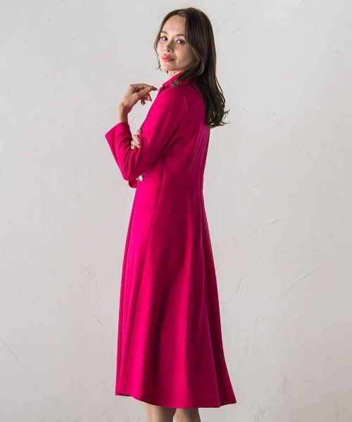 Viaggio Blu（ビアッジョブルー）の「【WEB限定カラーあり/新色追加】ルミナリー圧縮スムースワンピース（ワンピース・レディース・ピンク・M）」の4枚目の写真