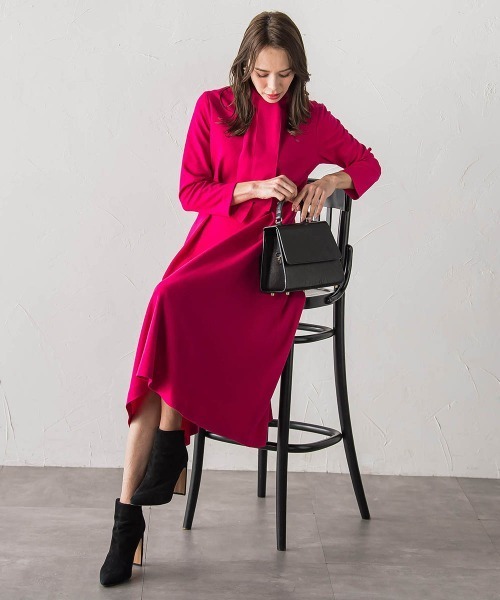 Viaggio Blu（ビアッジョブルー）の「【WEB限定カラーあり/新色追加】ルミナリー圧縮スムースワンピース（ワンピース・レディース・ピンク・M）」の11枚目の写真