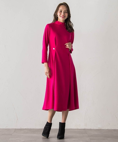 Viaggio Blu（ビアッジョブルー）の「【WEB限定カラーあり/新色追加】ルミナリー圧縮スムースワンピース（ワンピース・レディース・ピンク・M）」の15枚目の写真