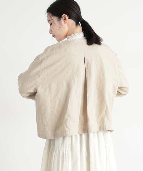 studio CLIP（スタディオクリップ）の「《natural by clip》フレンチリネンジャケット×スカート[プチサイズあり]（スーツセット・レディース・ブラック/ベージュ・FREE/PF）」の18枚目の写真