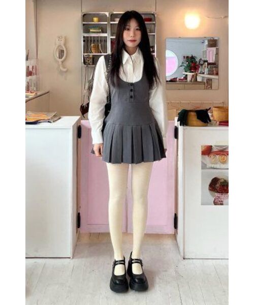 HYBERNAT(ハイバーナット)の「プリーツスカートスリムベストワンピースグレー(ワンピース・レディース・その他・SMALL/MEDIUM/LARGE)」の5枚目の写真