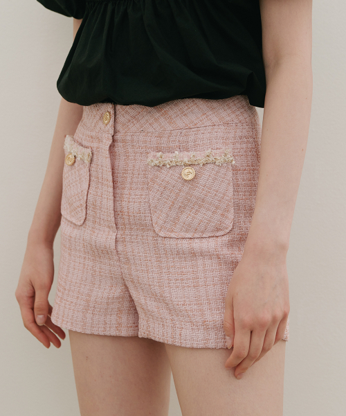 320SHOWROOM(320ショールーム)の「Tape Trimming Tweed Shorts Pink(その他パンツ・レディース・その他・SMALL/MEDIUM)」の1枚目の写真
