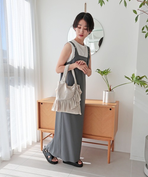 T・S・L（ティーエスエル）の「ラメフリルトートバッグ（トートバッグ・レディース・シルバー/ブラック/ライトベージュ・FREE）」の16枚目の写真