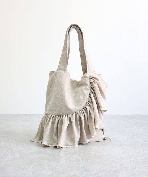 T・S・L（ティーエスエル）の「ラメフリルトートバッグ（トートバッグ・レディース・シルバー/ブラック/ライトベージュ・FREE）」の15枚目の写真