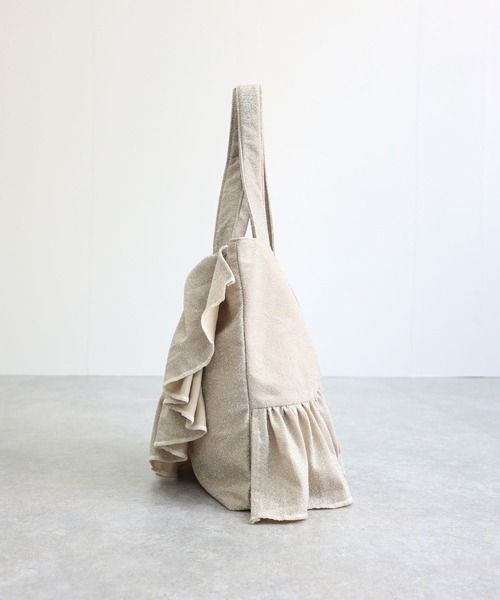 T・S・L（ティーエスエル）の「ラメフリルトートバッグ（トートバッグ・レディース・シルバー/ブラック/ライトベージュ・FREE）」の14枚目の写真