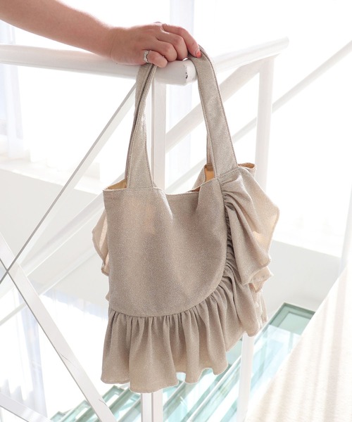 T・S・L（ティーエスエル）の「ラメフリルトートバッグ（トートバッグ・レディース・シルバー/ブラック/ライトベージュ・FREE）」の17枚目の写真