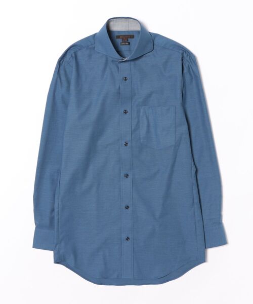 m.f.editorial(エムエフエディトリアル)の「ワイシャツ メンズ ストレッチ イージーアイロン 綿混 スナップダウン 長袖 ビジネス ドレス NEWスタンダードフィット(ビジネスシャツ・メンズ・ブルー・首回り37cm-裄丈80cm/首回り39cm-裄丈80cm/首回り39cm-裄丈84cm/首回り43cm-裄丈86cm/首回り45cm-裄丈86cm/首回り41cm-裄丈82cm/首回り41cm-裄丈86cm/首回り43cm-裄丈82cm)」の2枚目の写真