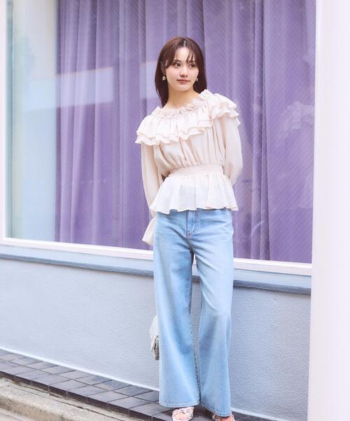 a/mie(アミー)の「<a>ワイドデニム / 1216139200(デニムパンツ・レディース・ブルー/ネイビー・SMALL/MEDIUM/P/S/PSS)」の1枚目の写真