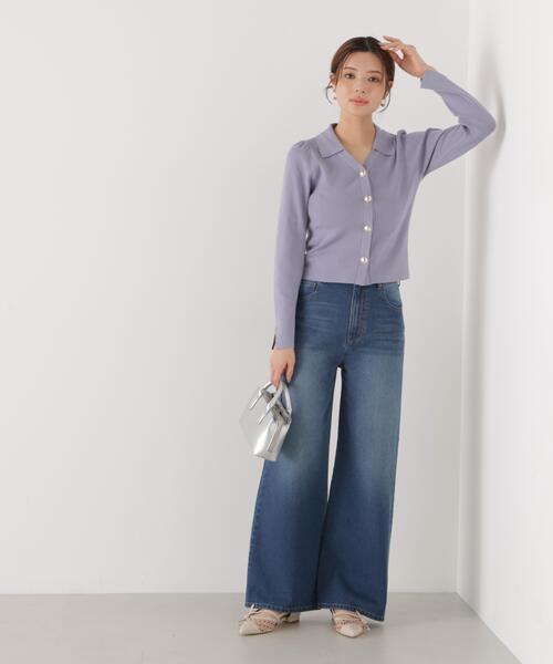 a/mie（アミー）の「＜ａ＞ワイドデニム / 1216139200（デニムパンツ・レディース・ブルー/ネイビー・SMALL/MEDIUM/P/S/PSS）」の5枚目の写真