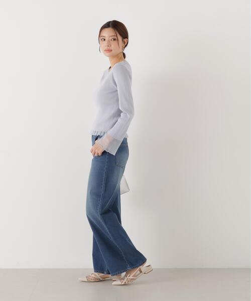 a/mie（アミー）の「＜ａ＞ワイドデニム / 1216139200（デニムパンツ・レディース・ブルー/ネイビー・SMALL/MEDIUM/P/S/PSS）」の8枚目の写真