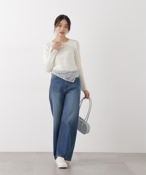 a/mie（アミー）の「＜ａ＞ワイドデニム / 1216139200（デニムパンツ・レディース・ブルー/ネイビー・SMALL/MEDIUM/P/S/PSS）」の14枚目の写真