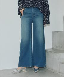 a mie（アミー）の「<a>ワイドデニム   1216139200（デニムパンツ）」