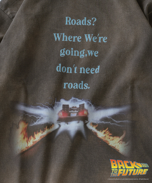 JOURNAL STANDARD relume(ジャーナルスタンダード レリューム)の「BACK TO THE FUTURE 別注 ダメージ加工 ロングスリーブ T(Tシャツ/カットソー・メンズ・ネイビー/ブラック/チャコールグレー/ライトグレー・MEDIUM/LARGE)」の16枚目の写真