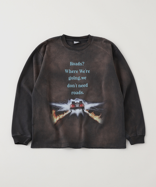 JOURNAL STANDARD relume(ジャーナルスタンダード レリューム)の「BACK TO THE FUTURE 別注 ダメージ加工 ロングスリーブ T(Tシャツ/カットソー・メンズ・ネイビー/ブラック/チャコールグレー/ライトグレー・MEDIUM/LARGE)」の7枚目の写真