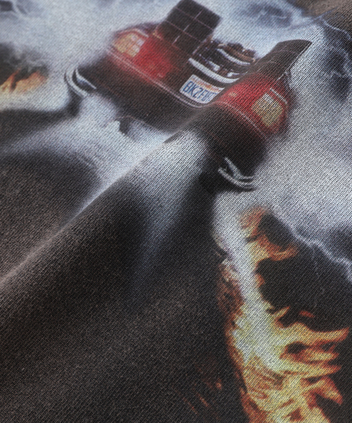 JOURNAL STANDARD relume(ジャーナルスタンダード レリューム)の「BACK TO THE FUTURE 別注 ダメージ加工 ロングスリーブ T(Tシャツ/カットソー・メンズ・ネイビー/ブラック/チャコールグレー/ライトグレー・MEDIUM/LARGE)」の9枚目の写真