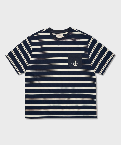 AMFEAST(アンフィースト)の「シーメンストライプポケットTシャツネイビー(Tシャツ/カットソー・メンズ・その他・LARGE/X-LARGE)」の1枚目の写真