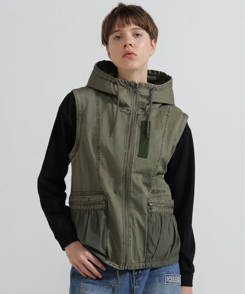 AVIREX(アヴィレックス)の「MILITARY ZIP POCKET DETACHABLE JACKET(ブルゾン・レディース・オリーブ/マスタード/ベージュ・S/M)」の15枚目の写真