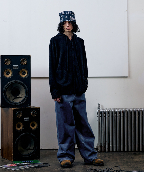 THEVINYLHOUSE(ザバイニルハウス)の「ROUND POCKET KNIT ZIP-UP BLACK(パーカー・メンズ・その他・S/M/L)」の5枚目の写真