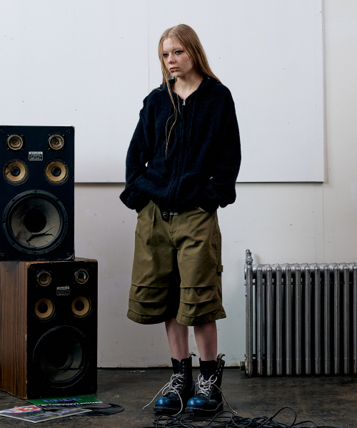 THEVINYLHOUSE(ザバイニルハウス)の「ROUND POCKET KNIT ZIP-UP BLACK(パーカー・メンズ・その他・S/M/L)」の6枚目の写真