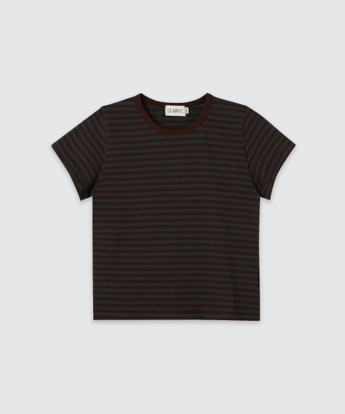 LEARVE(ルアブ)の「ファントムストライプラウンドTシャツブラウン(ウィメンズ)(Tシャツ/カットソー・レディース・その他・ONE SIZE)」の1枚目の写真