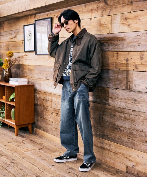 BAYFLOW（ベイフロー）の「ワークハンティングジャケット（ブルゾン・メンズ・ライトグレー/ブラウン・LARGE/MEDIUM）」の8枚目の写真