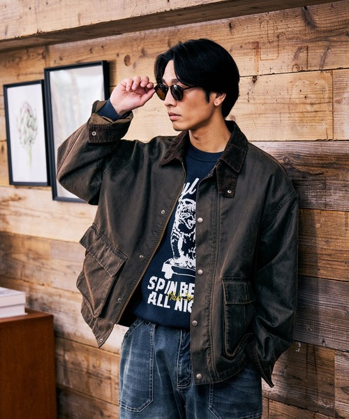 BAYFLOW（ベイフロー）の「ワークハンティングジャケット（ブルゾン・メンズ・ライトグレー/ブラウン・LARGE/MEDIUM）」の11枚目の写真