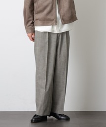 グレンチェックストレートパンツ(セットアップ可)
