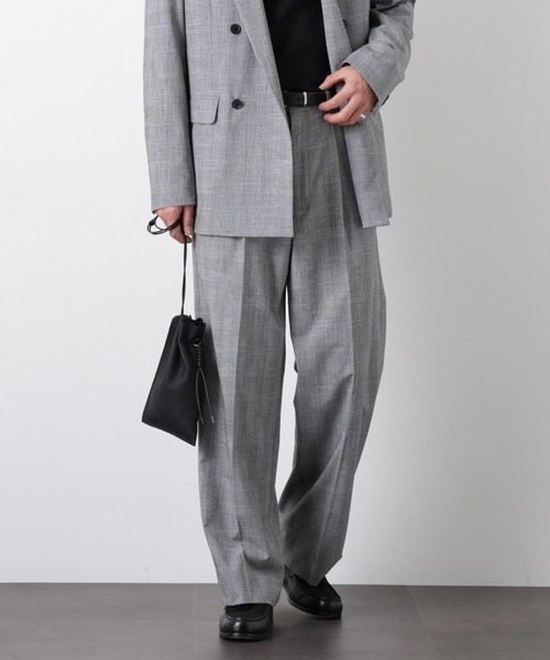 NANO universe（ナノユニバース）の「グレンチェックストレートパンツ（セットアップ可）（スラックス・メンズ・グレー/ベージュ・M/L）」の2枚目の写真