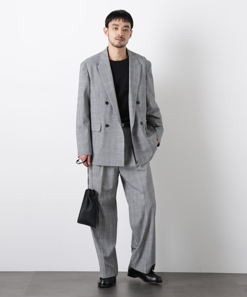 NANO universe（ナノユニバース）の「グレンチェックストレートパンツ（セットアップ可）（スラックス・メンズ・グレー/ベージュ・M/L）」の4枚目の写真