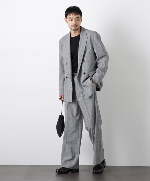 NANO universe（ナノユニバース）の「グレンチェックストレートパンツ（セットアップ可）（スラックス・メンズ・グレー/ベージュ・M/L）」の5枚目の写真