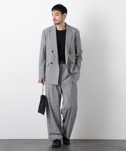 NANO universe（ナノユニバース）の「グレンチェックストレートパンツ（セットアップ可）（スラックス・メンズ・グレー/ベージュ・M/L）」の6枚目の写真