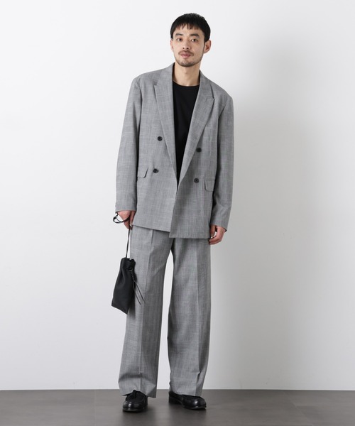 NANO universe（ナノユニバース）の「グレンチェックストレートパンツ（セットアップ可）（スラックス・メンズ・グレー/ベージュ・M/L）」の7枚目の写真