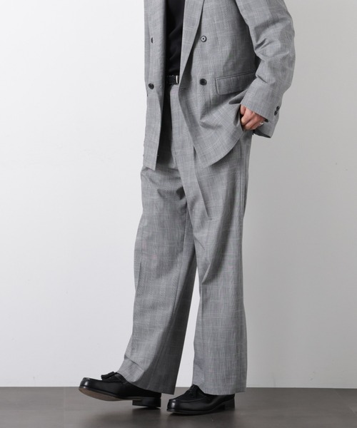 NANO universe（ナノユニバース）の「グレンチェックストレートパンツ（セットアップ可）（スラックス・メンズ・グレー/ベージュ・M/L）」の3枚目の写真