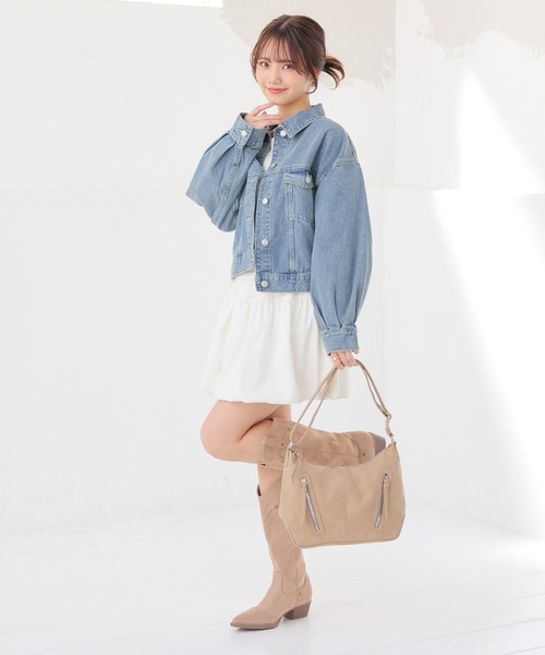 Honeys（ハニーズ）の「ショート丈Ｇジャン（デニムジャケット・キッズ・ライトグレー/インディゴブルー/ブルー系その他/グレー・150cm/L/LL/M/S）」の11枚目の写真