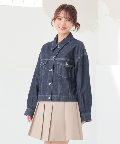 Honeys（ハニーズ）の「ショート丈Ｇジャン（デニムジャケット・キッズ・ライトグレー/インディゴブルー/ブルー系その他/グレー・150cm/L/LL/M/S）」の18枚目の写真