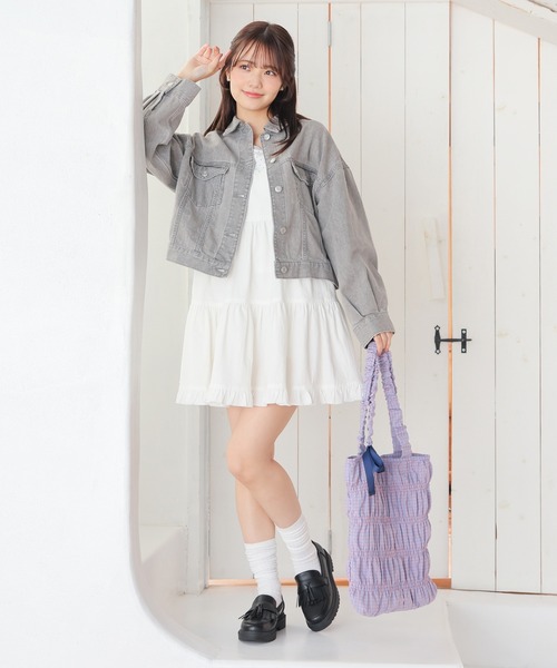 Honeys（ハニーズ）の「ショート丈Ｇジャン（デニムジャケット・キッズ・ライトグレー/インディゴブルー/ブルー系その他/グレー・150cm/L/LL/M/S）」の20枚目の写真