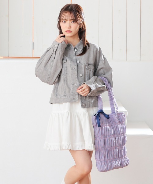 Honeys（ハニーズ）の「ショート丈Ｇジャン（デニムジャケット・キッズ・ライトグレー/インディゴブルー/ブルー系その他/グレー・150cm/L/LL/M/S）」の21枚目の写真