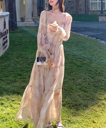 center i（センターアイ）の「【結婚式・二次会】花柄シースルーワンピース（ドレス）」