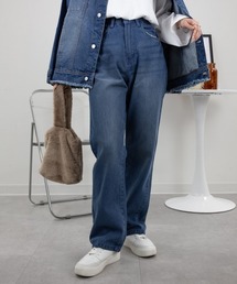 デニムハイライズ デニムストレートパンツ