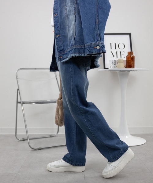 RCD(アールシーディー)の「デニムハイライズ デニムストレートパンツ(デニムパンツ・レディース・ネイビー/ワンウォッシュ/ブルー・4L/M/LL/3L/L)」の9枚目の写真