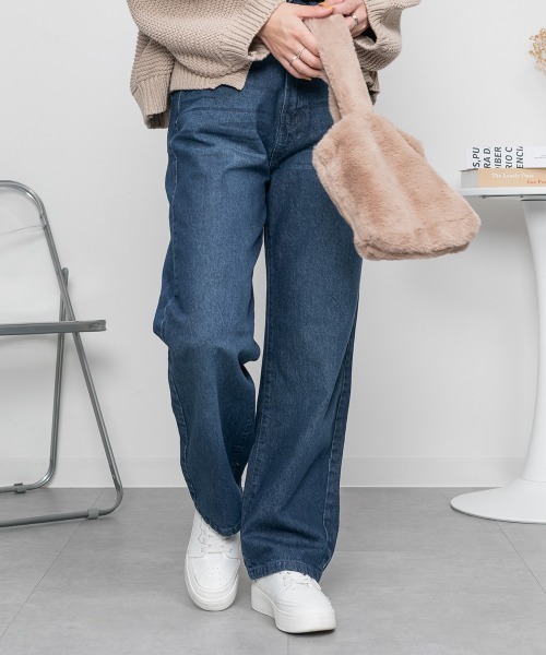 RCD(アールシーディー)の「デニムハイライズ デニムストレートパンツ(デニムパンツ・レディース・ネイビー/ワンウォッシュ/ブルー・4L/M/LL/3L/L)」の5枚目の写真
