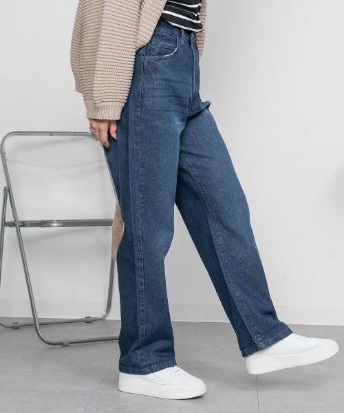 RCD(アールシーディー)の「デニムハイライズ デニムストレートパンツ(デニムパンツ・レディース・ネイビー/ワンウォッシュ/ブルー・4L/M/LL/3L/L)」の6枚目の写真