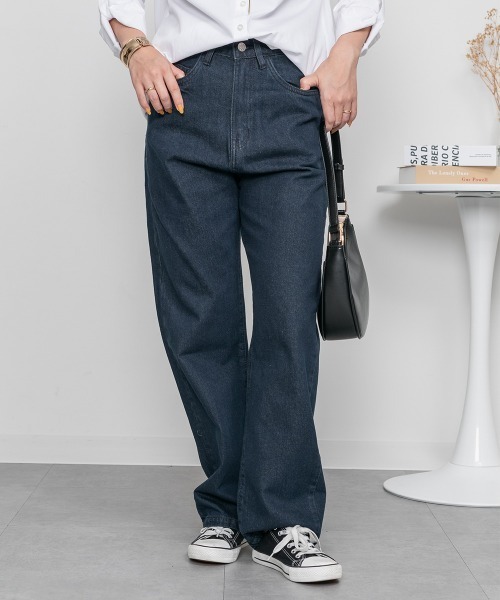 RCD(アールシーディー)の「デニムハイライズ デニムストレートパンツ(デニムパンツ・レディース・ネイビー/ワンウォッシュ/ブルー・4L/M/LL/3L/L)」の11枚目の写真