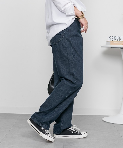 RCD(アールシーディー)の「デニムハイライズ デニムストレートパンツ(デニムパンツ・レディース・ネイビー/ワンウォッシュ/ブルー・4L/M/LL/3L/L)」の12枚目の写真