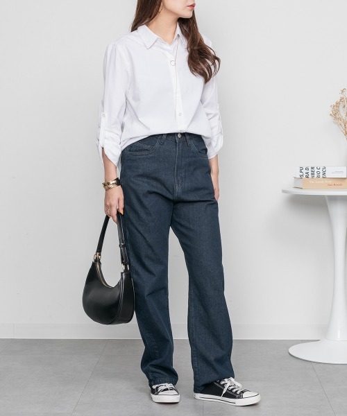 RCD(アールシーディー)の「デニムハイライズ デニムストレートパンツ(デニムパンツ・レディース・ネイビー/ワンウォッシュ/ブルー・4L/M/LL/3L/L)」の20枚目の写真