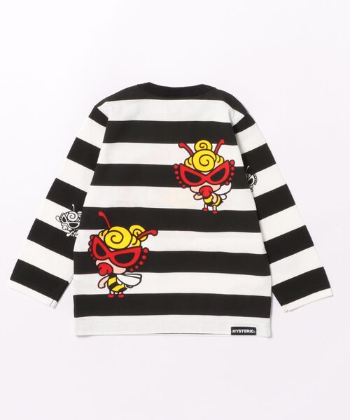 HYSTERIC MINI（ヒステリックミニ）の「LITTLE BEE ボーダー 長袖Tシャツ（Tシャツ/カットソー・キッズ・ピンク系その他/イエロー系その他/ホワイト系その他・90/80）」の4枚目の写真