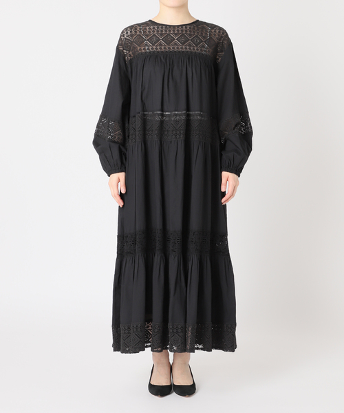 Spick & Span（スピックアンドスパン）の「《新色有り / 追加》HYUレースギャザーワンピース（ワンピース・レディース・ブラック/ブラウン・FREE）」の13枚目の写真