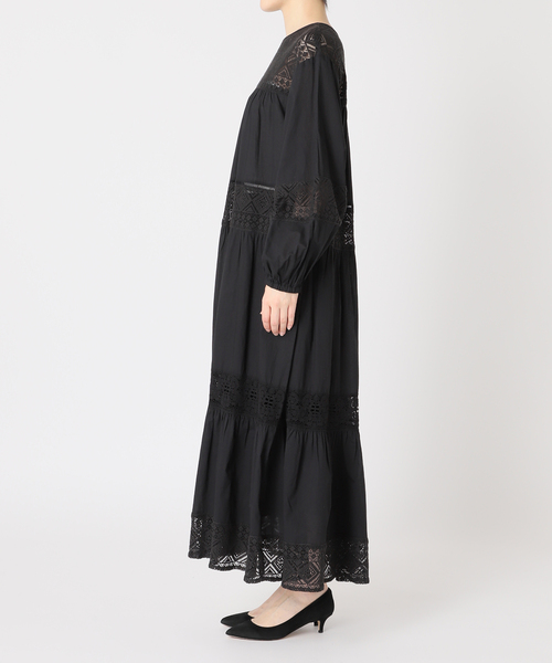 Spick & Span（スピックアンドスパン）の「《新色有り / 追加》HYUレースギャザーワンピース（ワンピース・レディース・ブラック/ブラウン・FREE）」の14枚目の写真