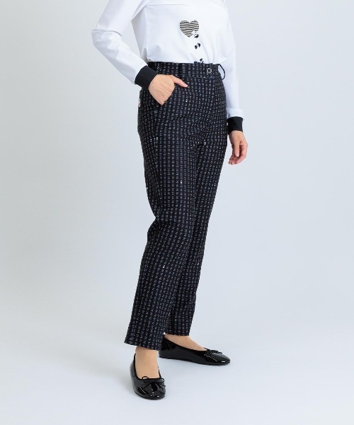 Picone CLUB（ピッコーネクラブ）の「総柄プリントUV冷感パンツ（その他パンツ・レディース・ブラック/ベージュ/ホワイト・LL/L/M）」の3枚目の写真